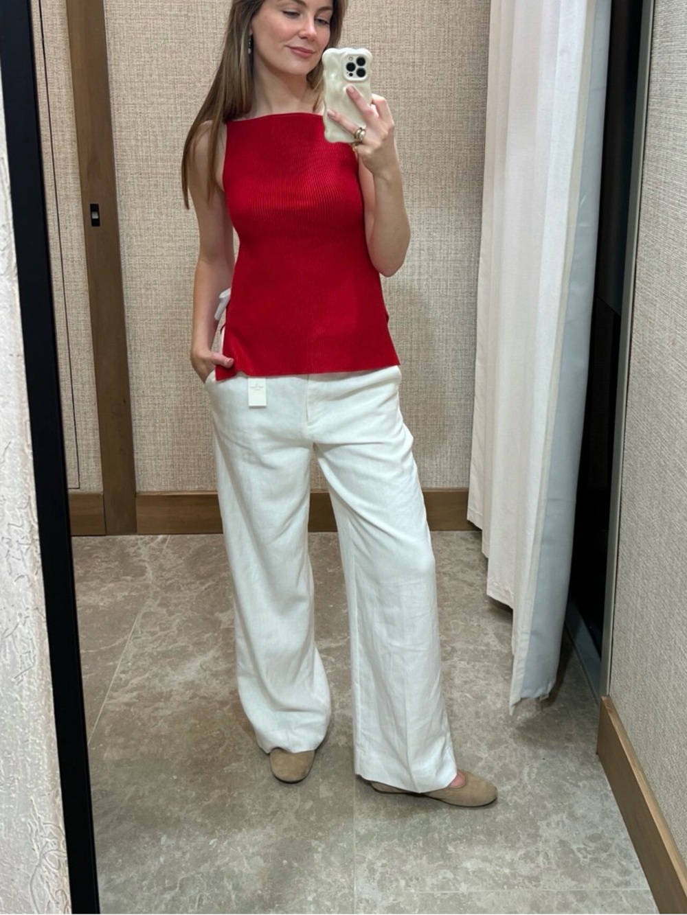 Abercrombie & Fitch Red Ribbed Tank Top